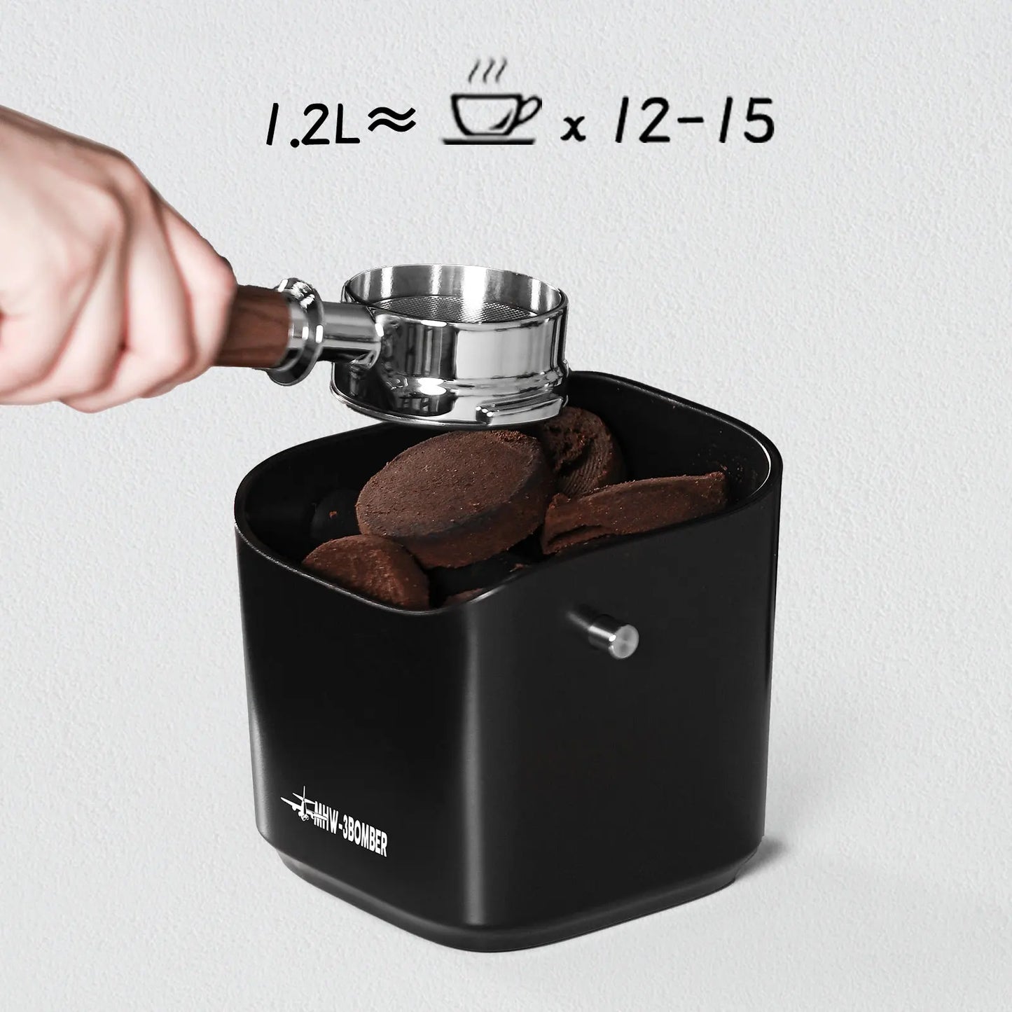 Avelena | Kaffeebohnen Knock Box Quadrat Abnehmbare Knock Bar und rutschfester Boden