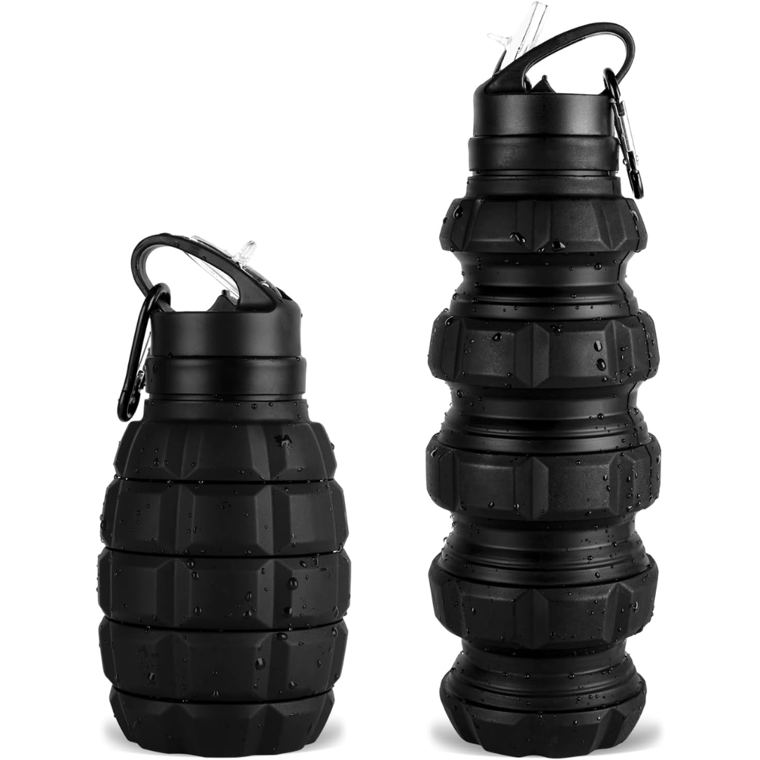 Avelena | Zusammenklappbare Reise-Wasserflasche - 575 ML Wiederverwendbares Silikon