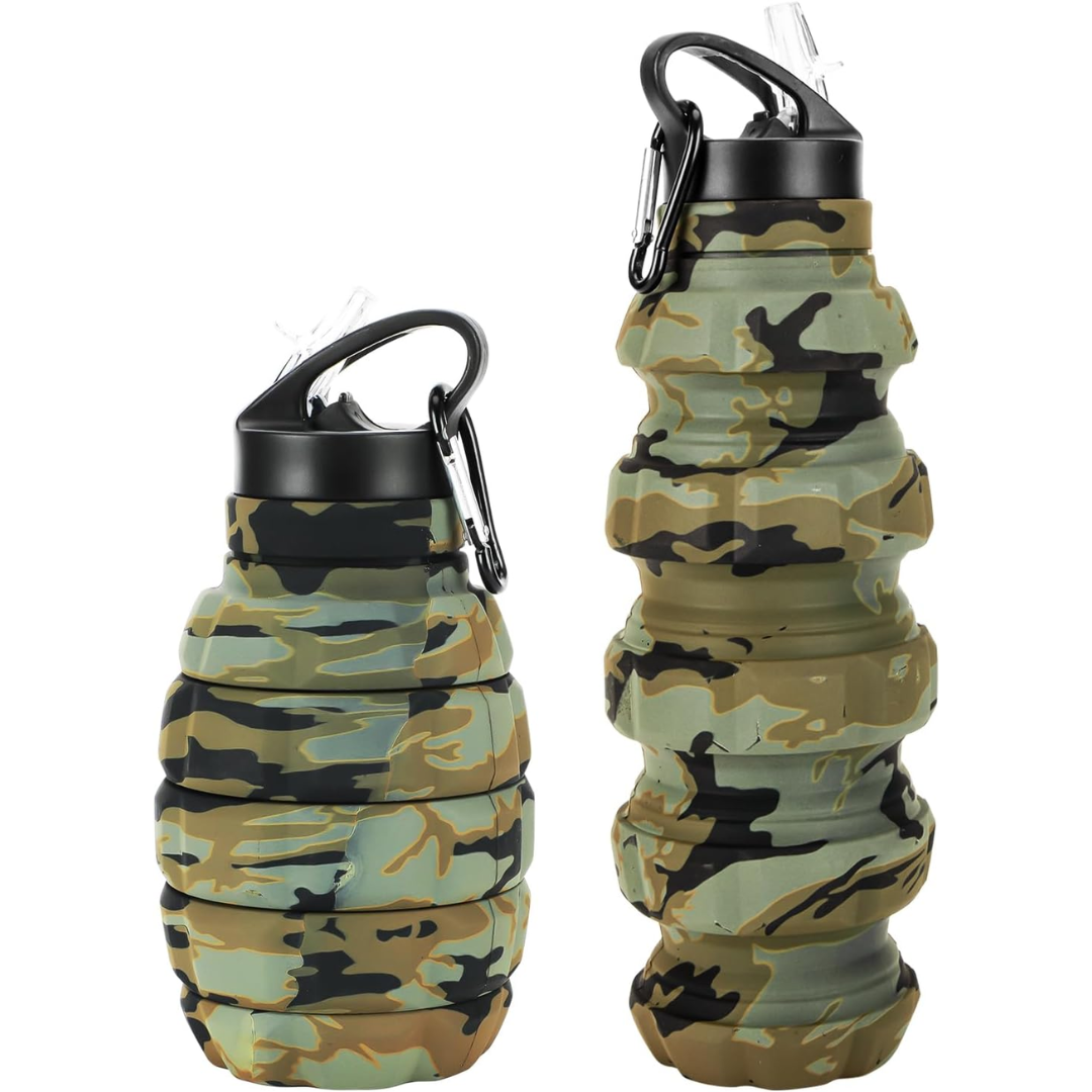 Avelena | Zusammenklappbare Reise-Wasserflasche - 575 ML Wiederverwendbares Silikon
