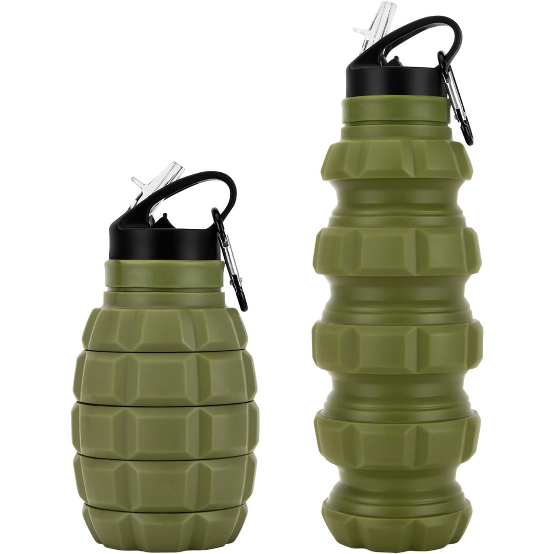 Avelena | Zusammenklappbare Reise-Wasserflasche - 575 ML Wiederverwendbares Silikon