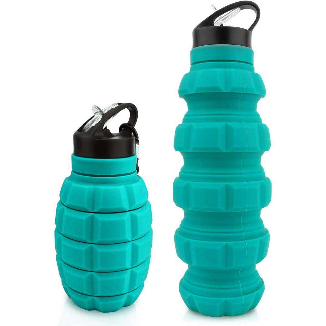 Avelena | Zusammenklappbare Reise-Wasserflasche - 575 ML Wiederverwendbares Silikon