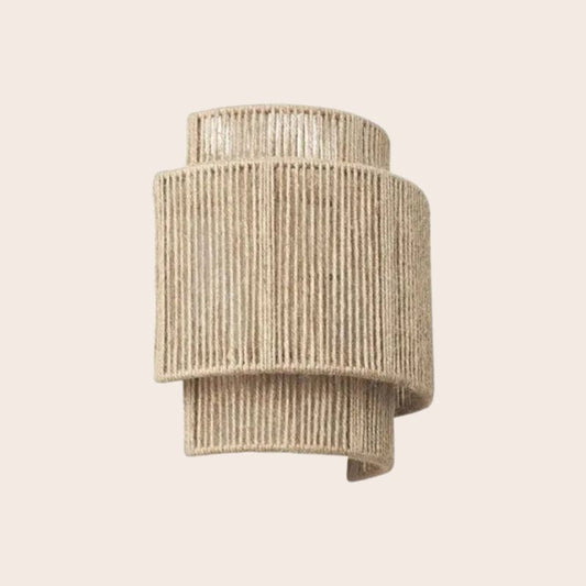Avelena | Zeitgenössische Rattan Geflochtene Wandlampe - WeaveGlow