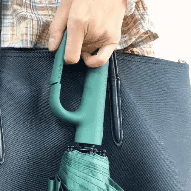 Avelena | Winddichter automatischer Klapp-Regenschirm mit großem Schnallengriff – kompakt & langlebig