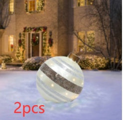 Avelena | Aufblasbare Weihnachtskugel Außendekoration 60cm – Wetterbeständige PVC Weihnachtsdekoration