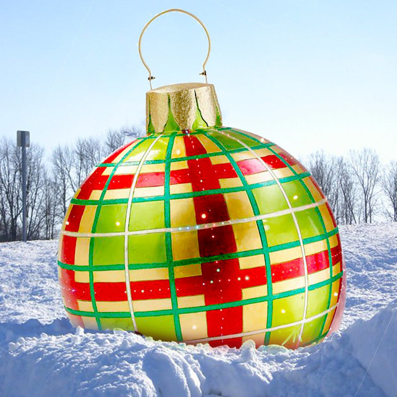 Avelena | Aufblasbare Weihnachtskugel Außendekoration 60cm – Wetterbeständige PVC Weihnachtsdekoration