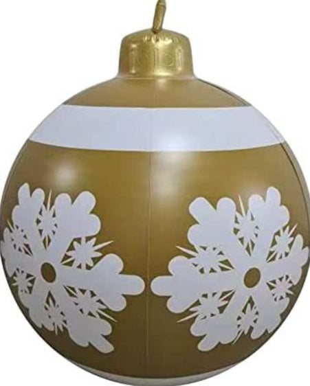 Avelena | Aufblasbare Weihnachtskugel Außendekoration 60cm – Wetterbeständige PVC Weihnachtsdekoration