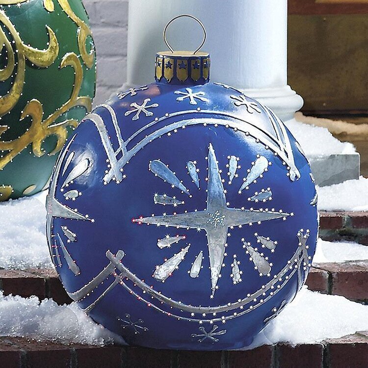 Avelena | Weihnachts Deko Kugeln aufblasbar | PVC Outdoor Kugeln | Wetterfest & Wiederverwendbar | Verschiedene Designs