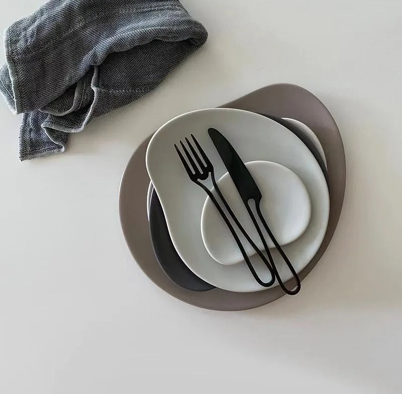 Avelena | Outline Edelstahl Besteck Set – Modernes Design mit Hohlgriffen – 3-teilig für Dinner & Dessert