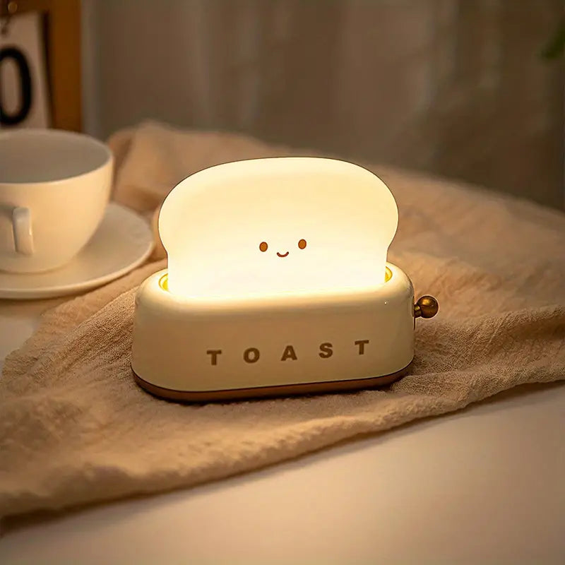 Avelena | Schattige Nachttischlampe – Kawaii Toast LED-Lampe für Gemütliche Beleuchtung