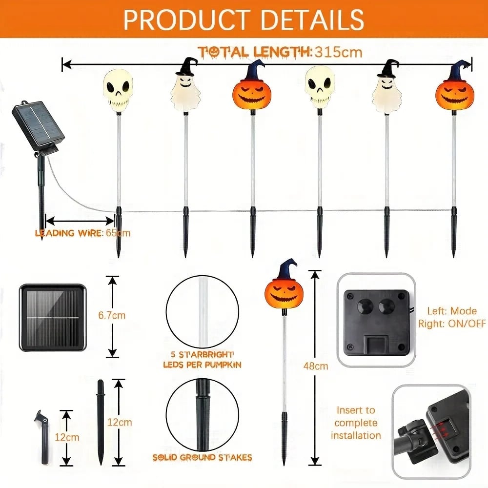 Avelena | 6 in 1 Halloween Solar Gartenlichter