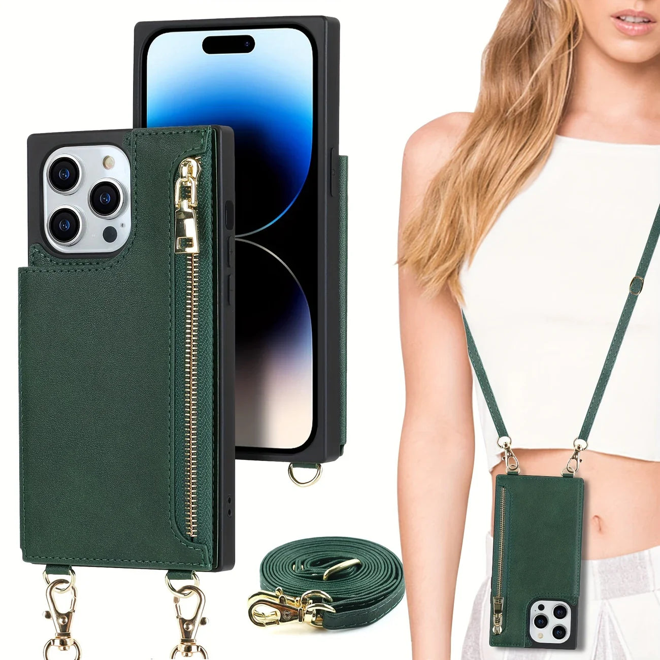 Avelena | 3in1 Handyhülle mit Karten und Münzfach Umhänge Tasche
