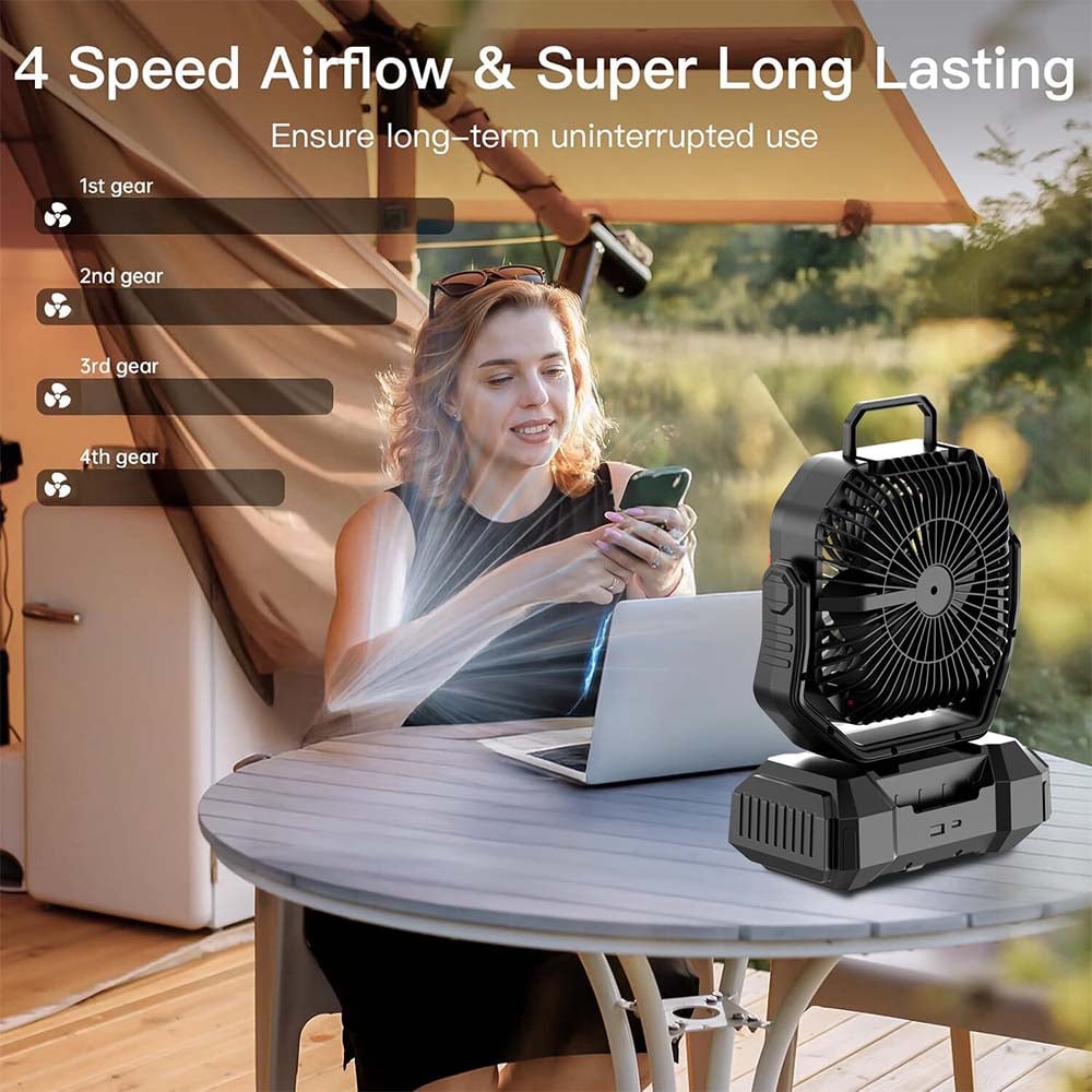 Avelena | Tragbarer wiederaufladbarer Campingventilator