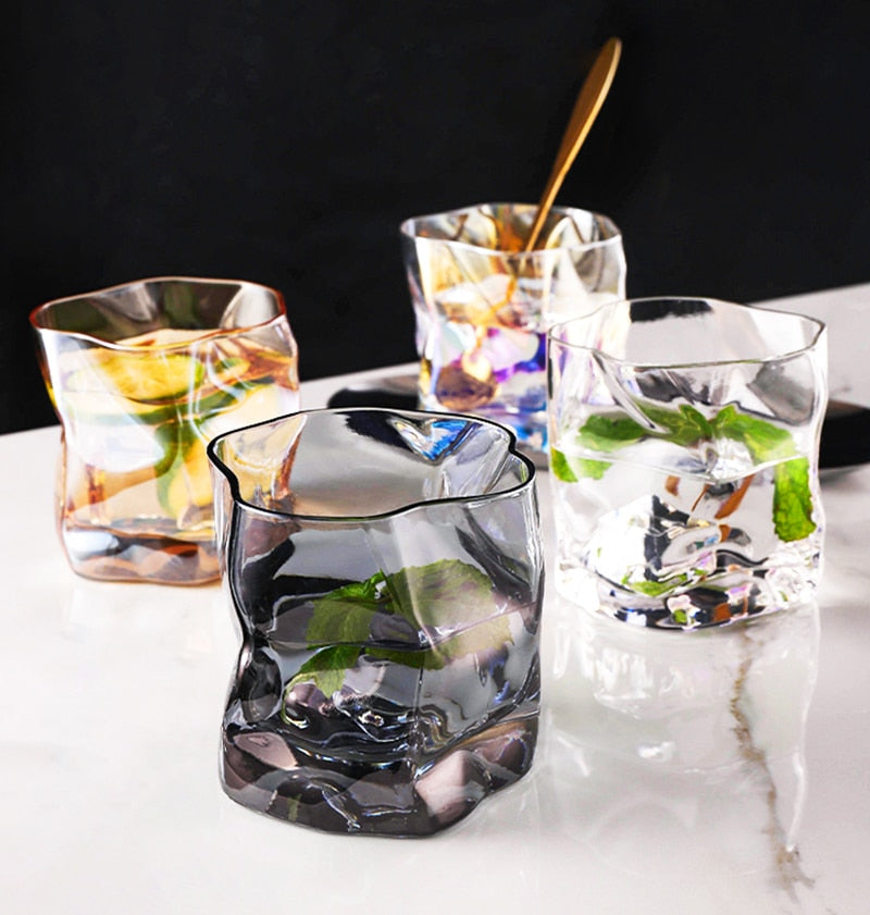 Avelena | Verzerrte Textur Whisky Glas Set
