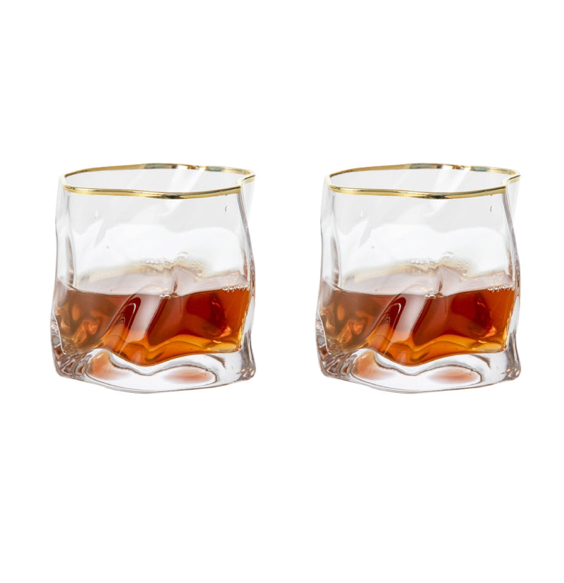 Avelena | Verzerrte Textur Whisky Glas Set