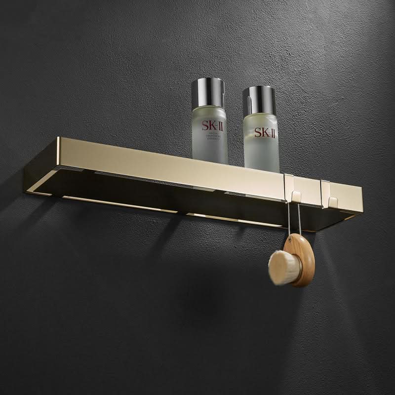Avelena | ShowerRack - Goldene Badezimmerablage mit Haken