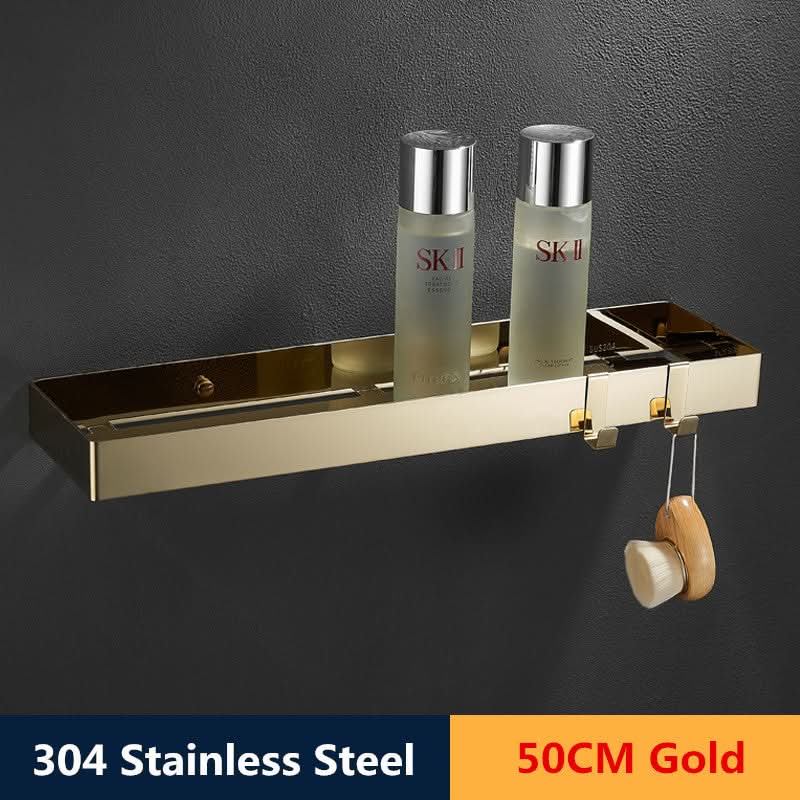 Avelena | ShowerRack - Goldene Badezimmerablage mit Haken