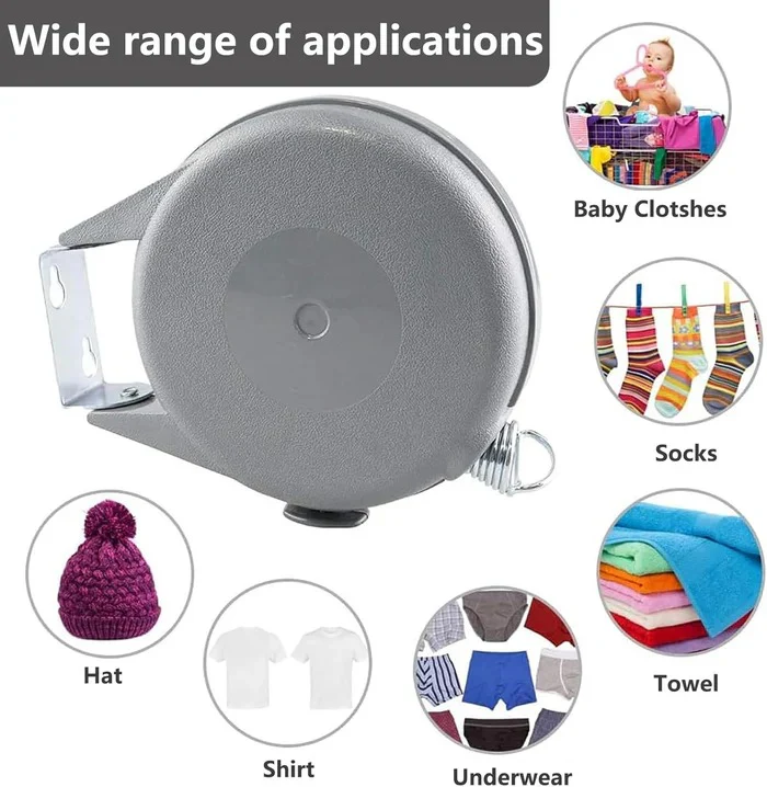 Avelena | Ausziehbare Waschleine mit schwenkbarer Wandhalterung