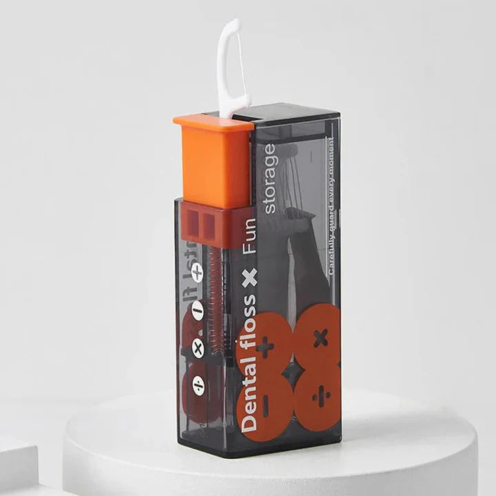 Avelena | Tragbarer Zahnseiden-Dispenser mit 10 automatisch auswerfbaren Zahnseidensticks
