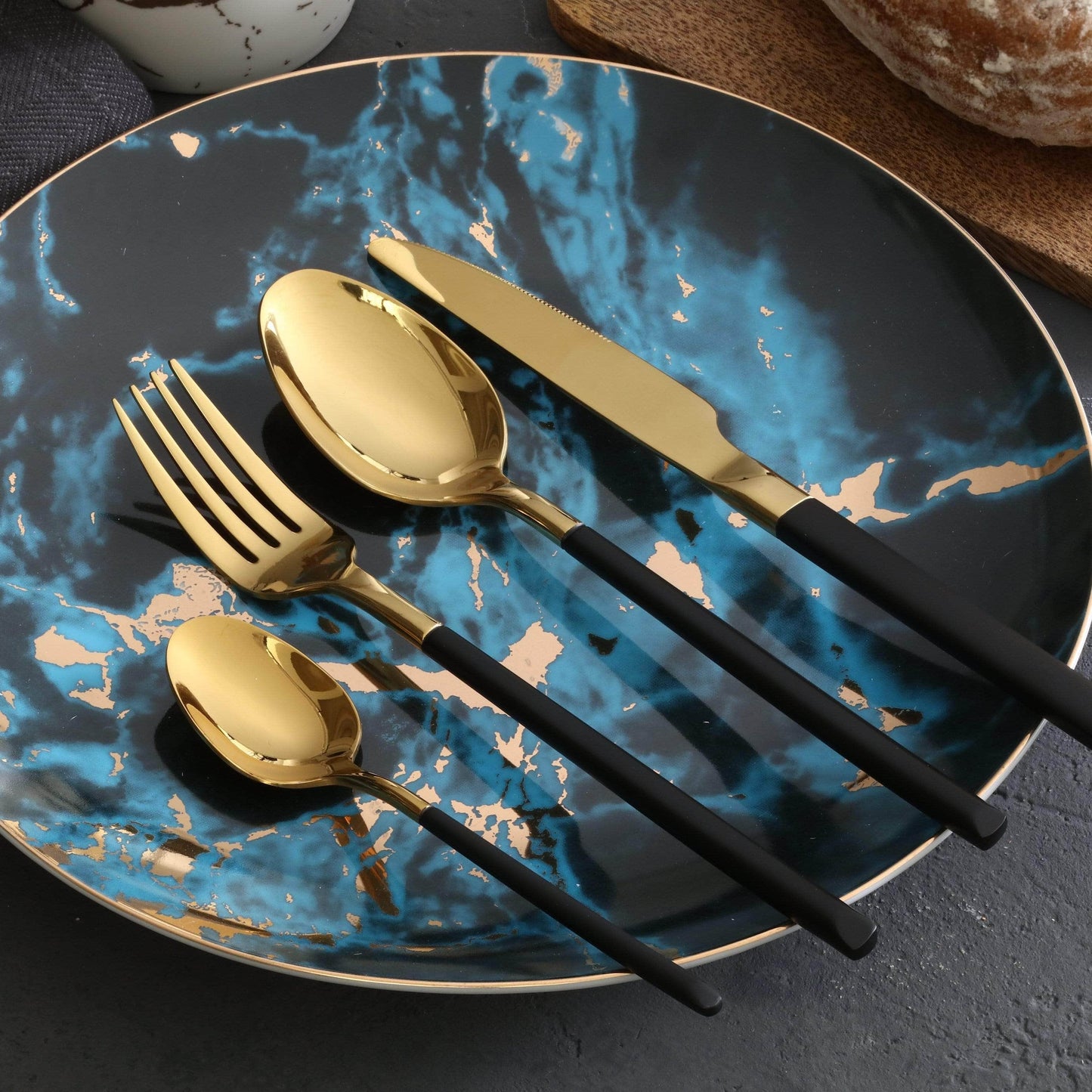 Avelena | Besteckset mit zweifarbigem Gold-Finish