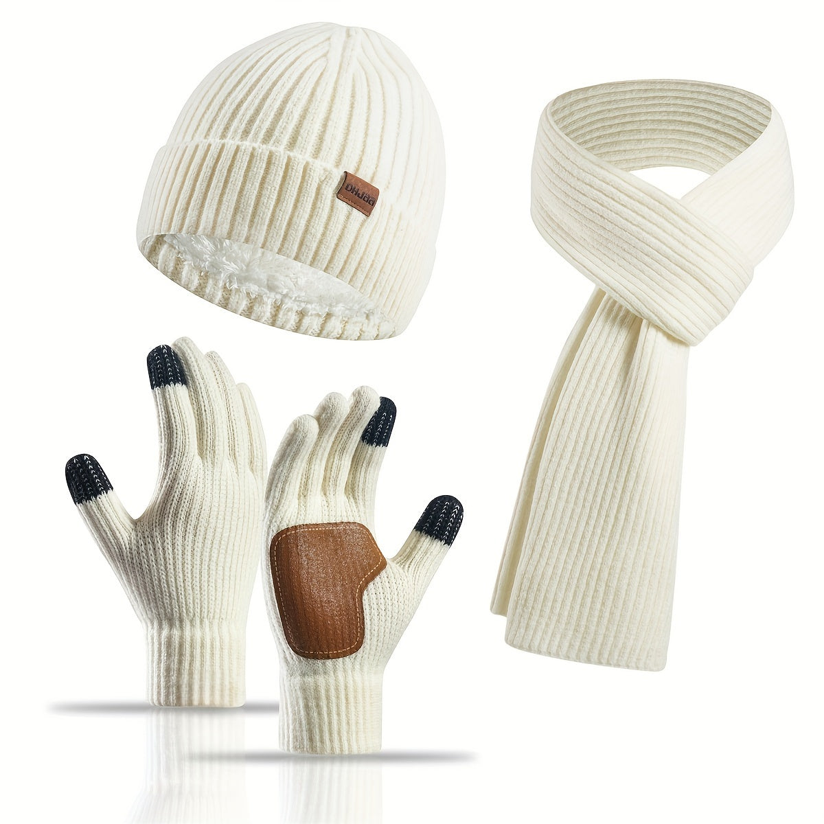 Avelena | Winter Komfort Set – Strickmütze, Schal und Handschuhe für Unisex