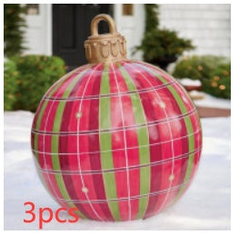Avelena | Aufblasbare Weihnachtskugel Außendekoration 60cm – Wetterbeständige PVC Weihnachtsdekoration