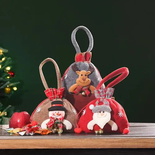 Avelena | Weihnachten Geschenkbeutel | Stoffbeutel mit Kordelzug | Verschiedene Designs | Wiederverwendbar