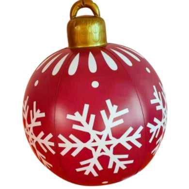 Avelena | Aufblasbare Weihnachtskugel Außendekoration 60cm – Wetterbeständige PVC Weihnachtsdekoration
