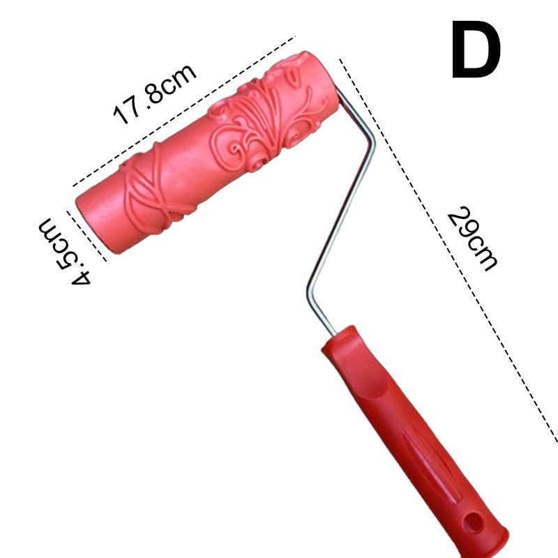 Avelena | Struktur-Prägemuster Farbroller | Wanddekoration | Gummiwalze mit Griff 29cm