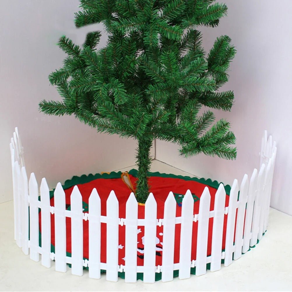 Avelena | Weihnachtsbaumzaun - Weihnachtsweißer Zaun für die Wohnkultur Einfach zu montieren