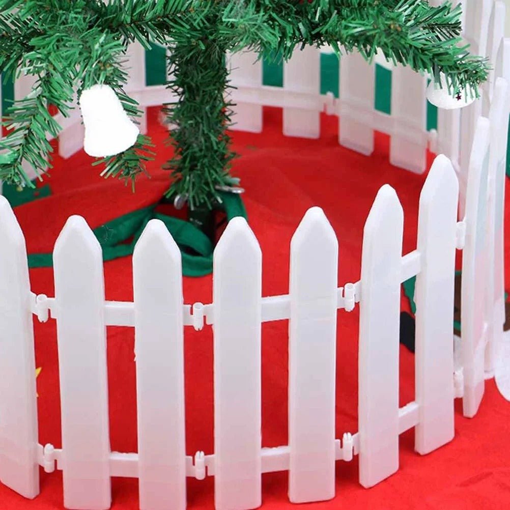 Avelena | Weihnachtsbaumzaun - Weihnachtsweißer Zaun für die Wohnkultur Einfach zu montieren