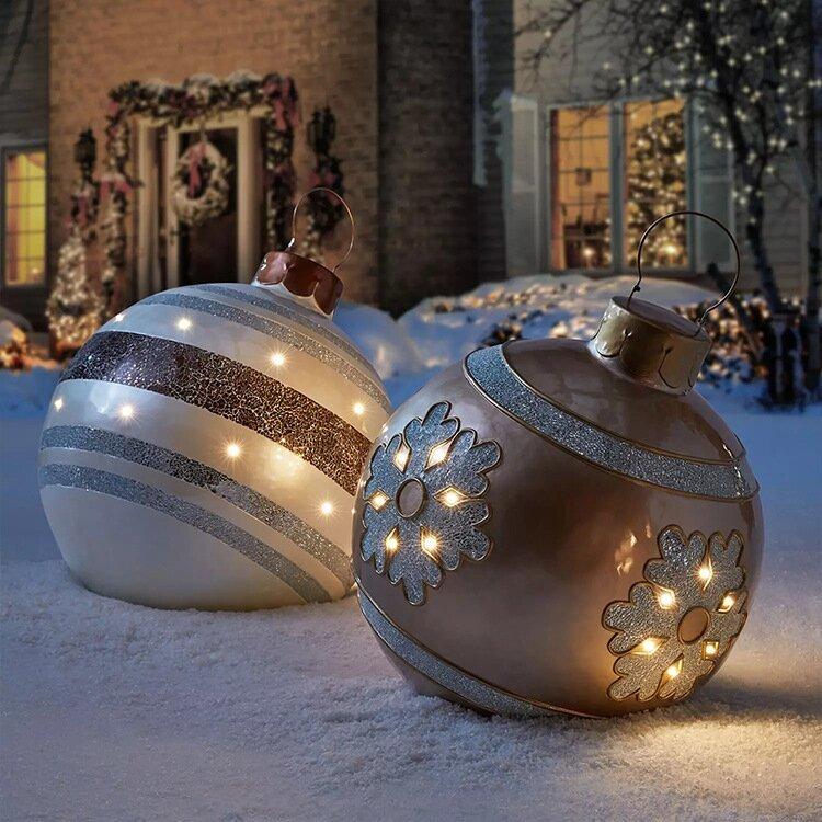 Avelena | Weihnachts Deko Kugeln aufblasbar | PVC Outdoor Kugeln | Wetterfest & Wiederverwendbar | Verschiedene Designs
