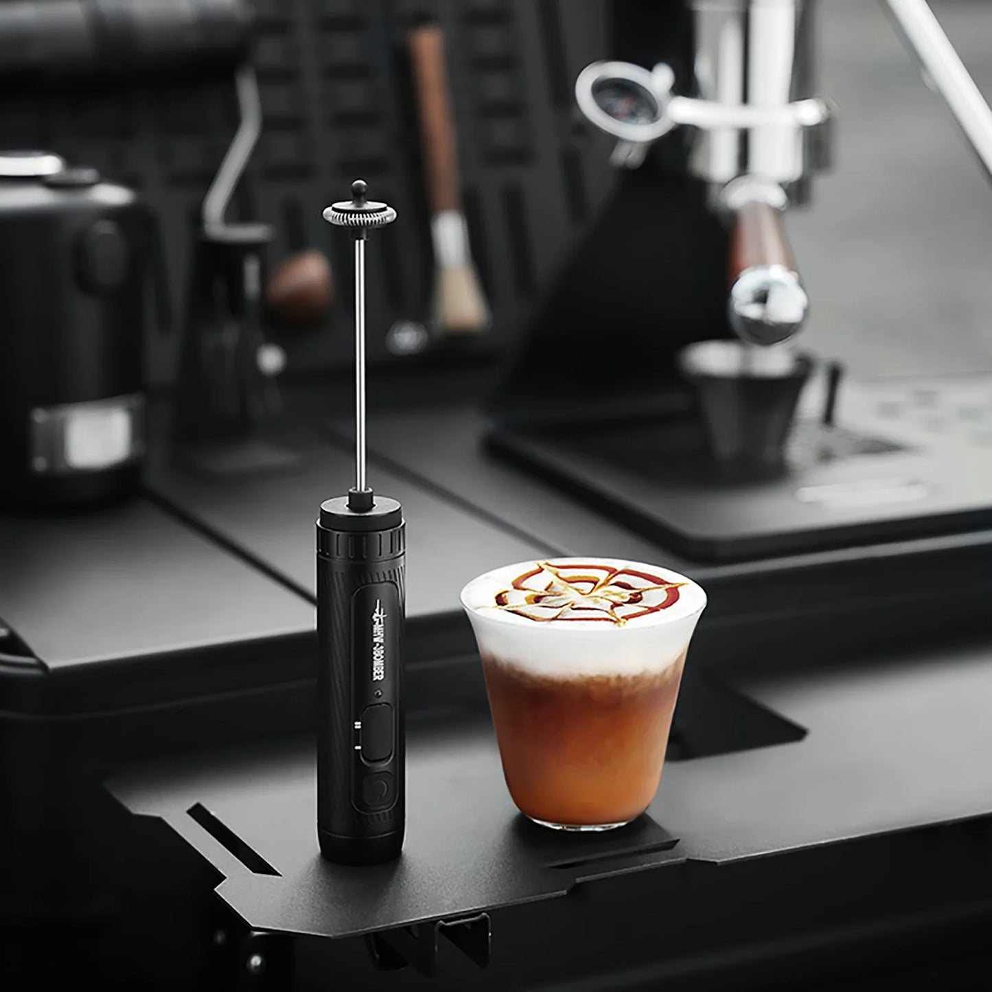 Avelena | Elektrischer Milchaufschäumer Tragbarer Handmilchaufschäumer Kaffee-Schaummaker
