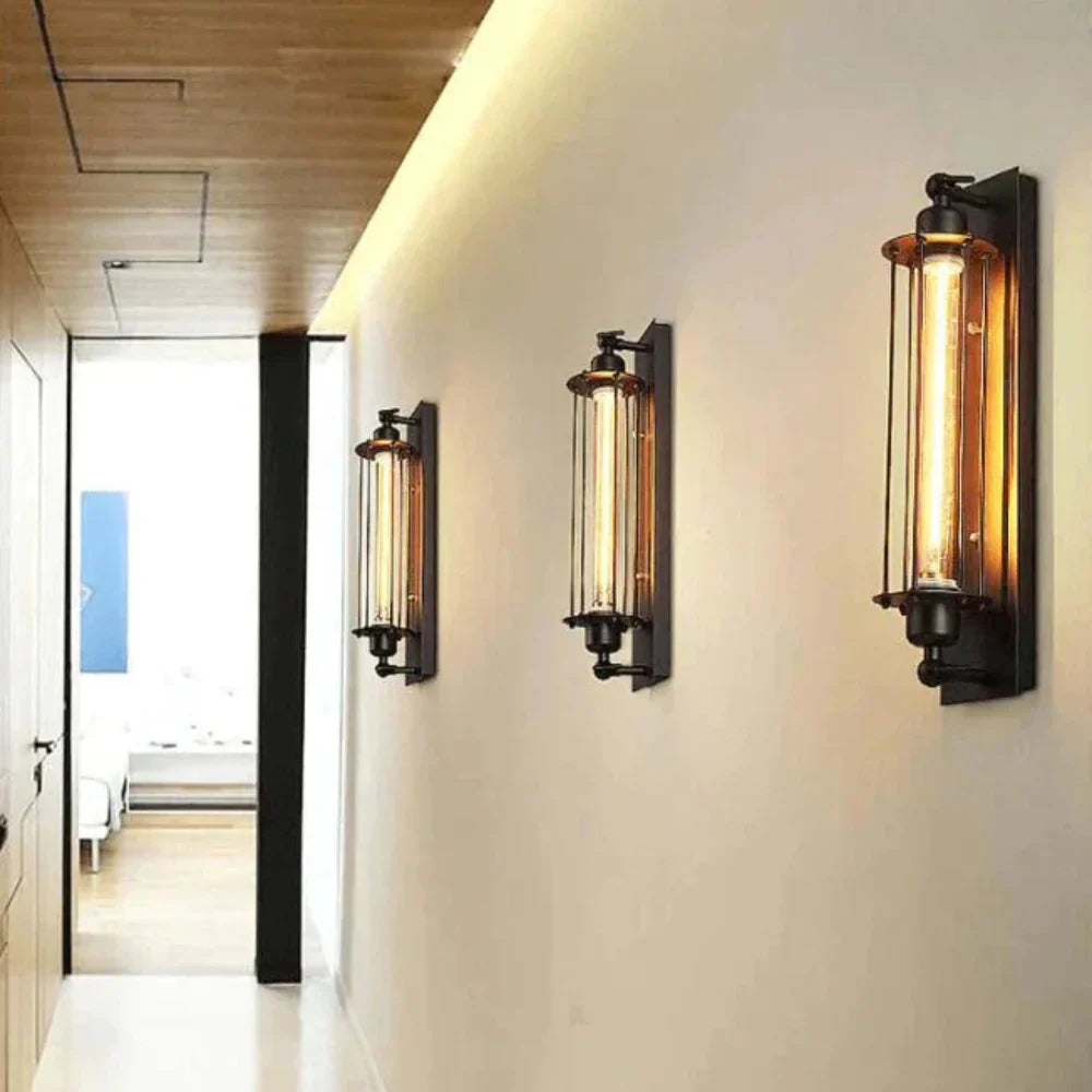 Avelena | Vintage Wandmontierte LED-Leuchte – zeitloses Design mit elegantem mattem Schwarz-Finish