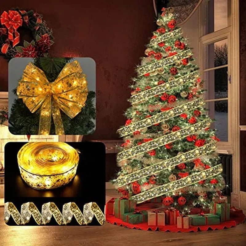 Avelena | Verzaubernde Band-Lichter – Weihnachtsbaum-Ornamente & Wohnkultur für eine magische Neujahrsfeier!