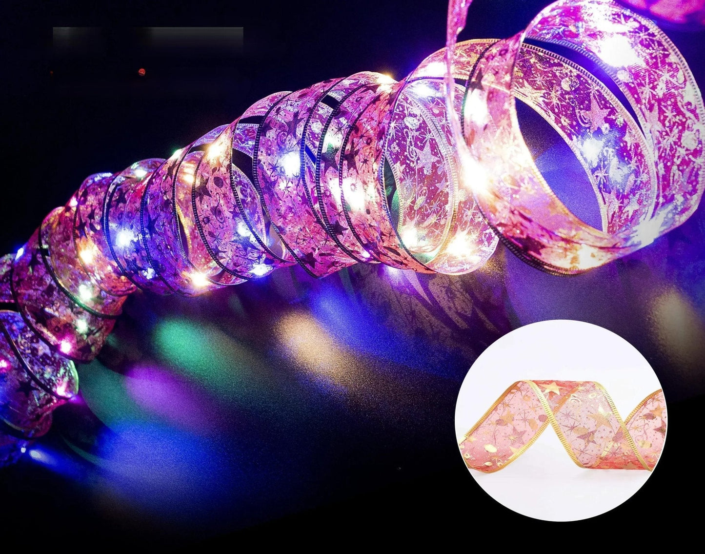 Avelena | Verzaubernde Band-Lichter – Weihnachtsbaum-Ornamente & Wohnkultur für eine magische Neujahrsfeier!