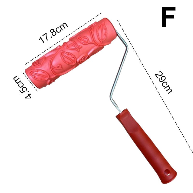 Avelena | Struktur-Prägemuster Farbroller | Wanddekoration | Gummiwalze mit Griff 29cm