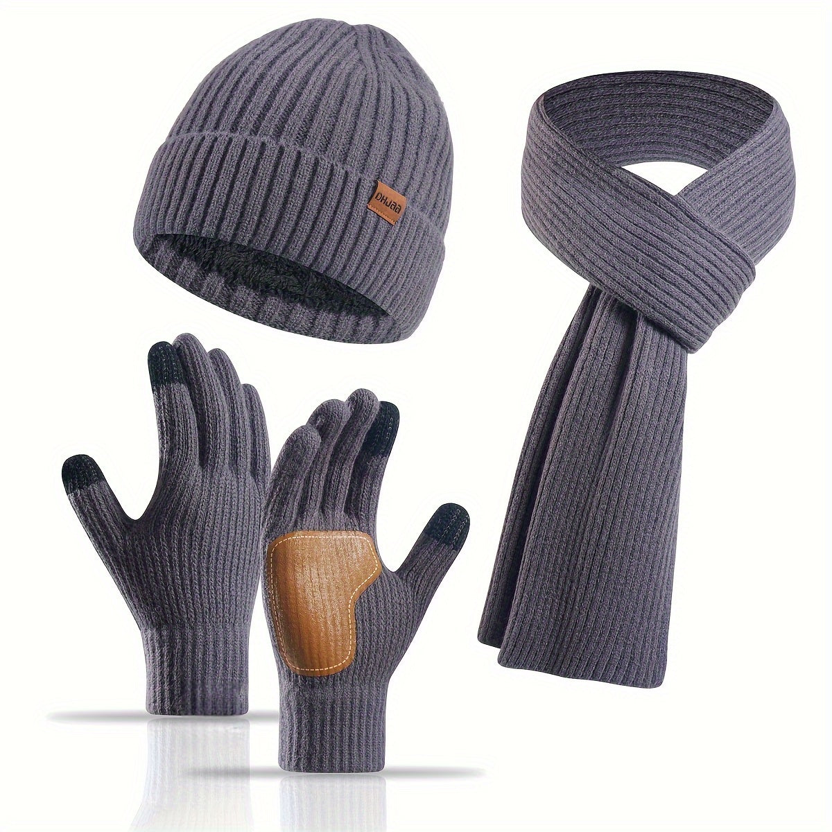 Avelena | Winter Komfort Set – Strickmütze, Schal und Handschuhe für Unisex