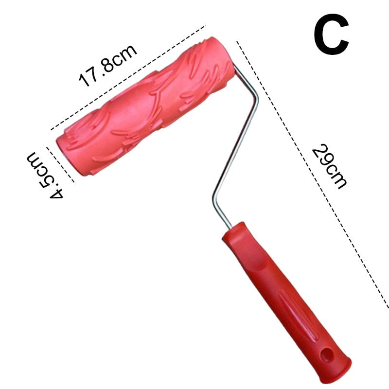 Avelena | Struktur-Prägemuster Farbroller | Wanddekoration | Gummiwalze mit Griff 29cm