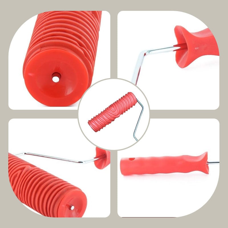 Avelena | Struktur-Prägemuster Farbroller | Wanddekoration | Gummiwalze mit Griff 29cm