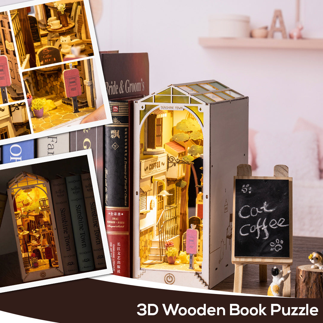 Avelena | 3D Holz Buch Ecke Puzzle