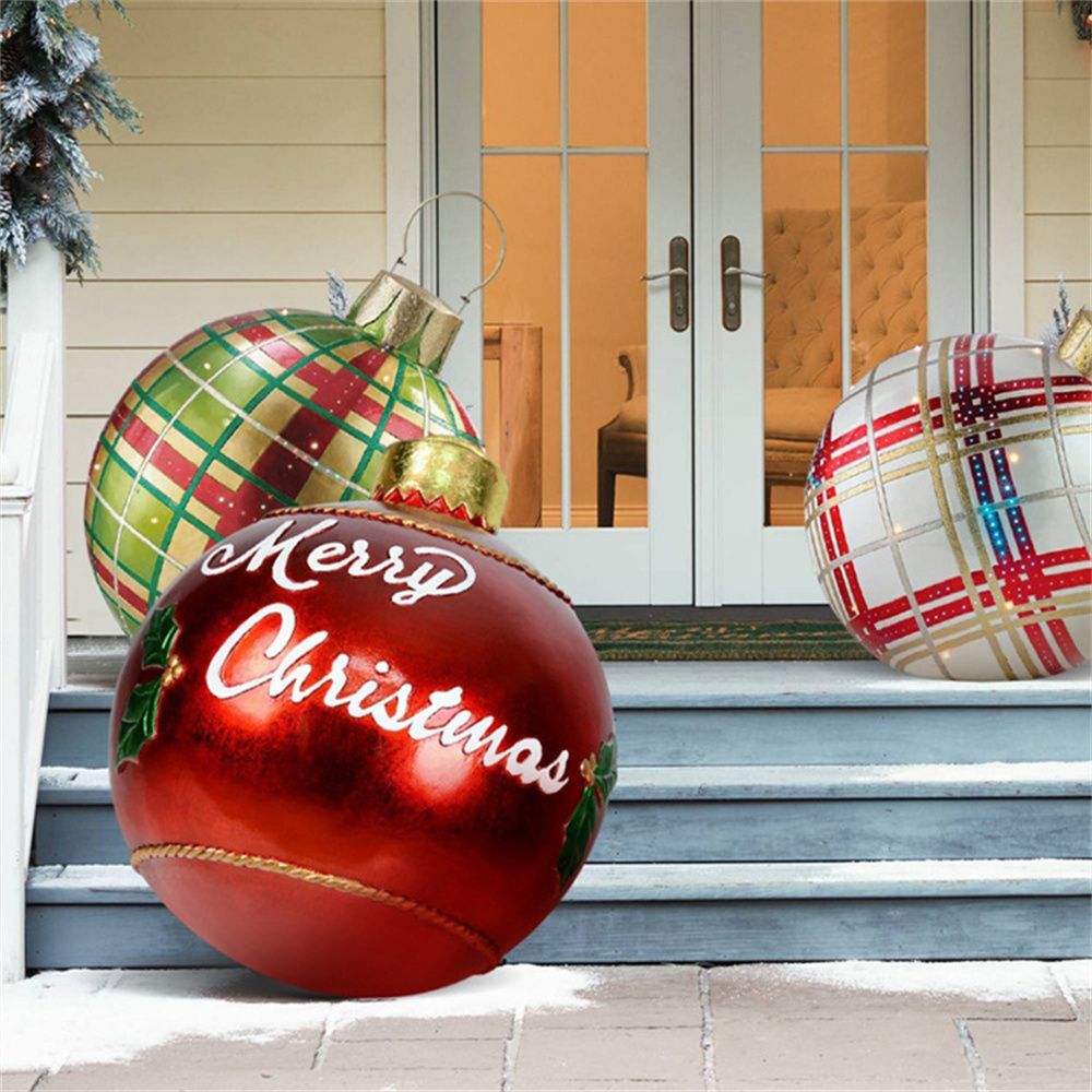 Avelena | Weihnachts Deko Kugeln aufblasbar | PVC Outdoor Kugeln | Wetterfest & Wiederverwendbar | Verschiedene Designs