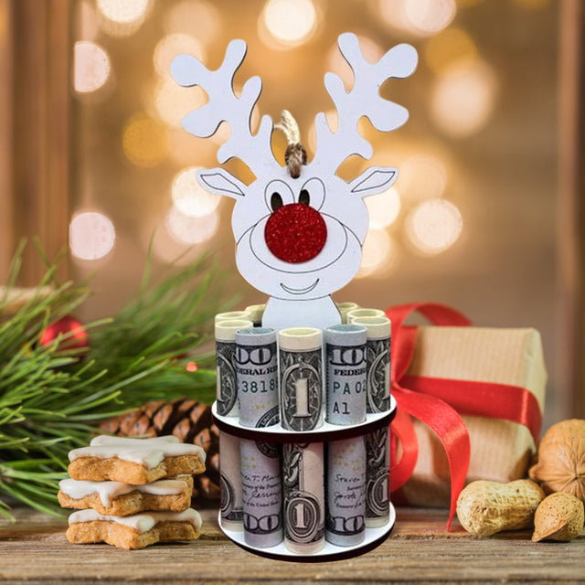 Avelena | Weihnachts Geldhalter Anhänger | Holz Ornament zum Aufhängen | Kreatives Geschenk für Kinder