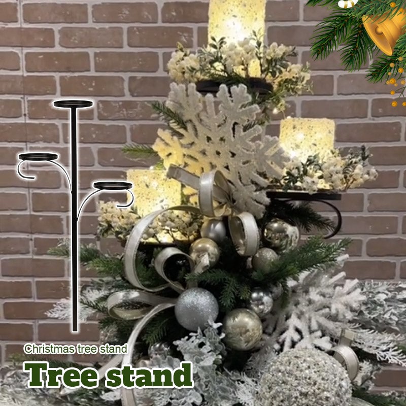 Avelena | Weihnachtsbaum Topper Regal | 3-stufig | Schwarz | Metall