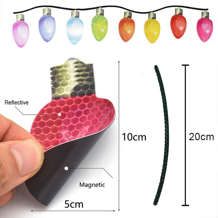 Avelena | Weihnachts-Magnet Deko | Reflektierende Glühbirnen-Magnete | Für Auto, Kühlschrank & Metallflächen