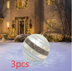 Avelena | Aufblasbare Weihnachtskugel Außendekoration 60cm – Wetterbeständige PVC Weihnachtsdekoration