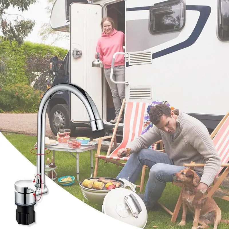 Avelena | Faltbarer Wasserhahn Menschlicher Barhahn 360-Grad-Schwenk RV-Hahn