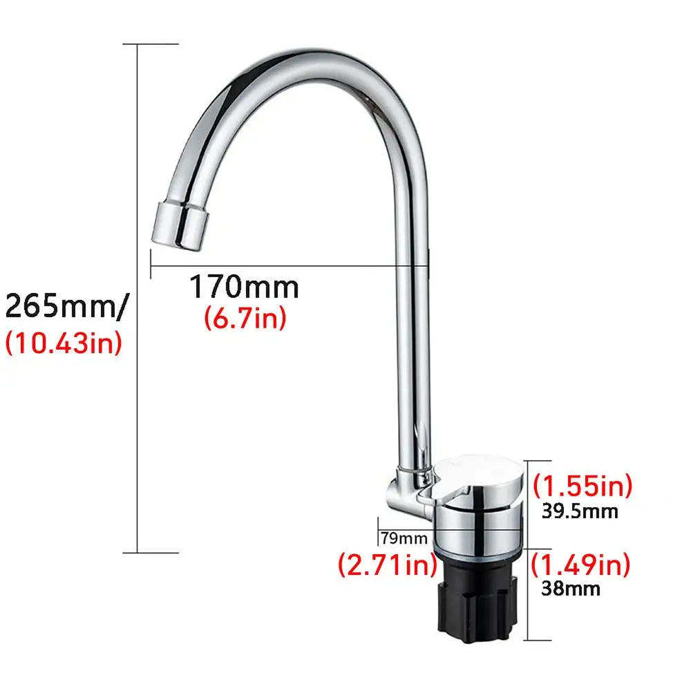 Avelena | Faltbarer Wasserhahn Menschlicher Barhahn 360-Grad-Schwenk RV-Hahn