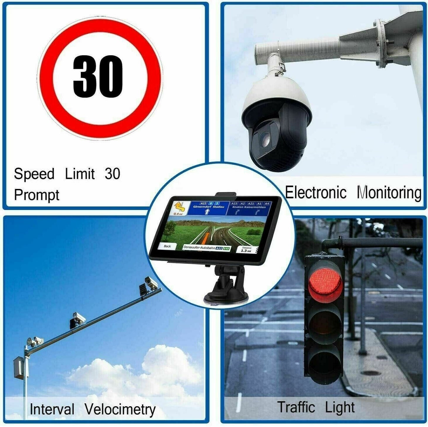 Avelena | 7" GPS-Navigationssystem | Aufgerüstet mit Live-Verkehrsupdates & Vorgefertigten Karten für das Vereinigte Königreich & die EU für Autos und Lkw