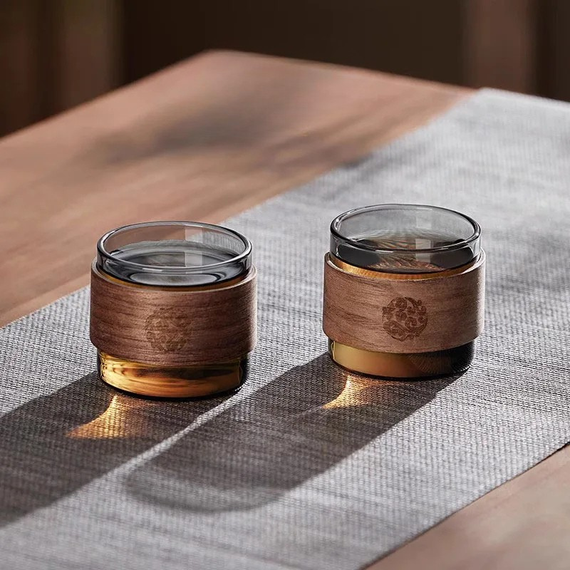 Avelena | Glas Teekanne mit Teesieb Hitzebeständige Teekanne mit Holzgriff
