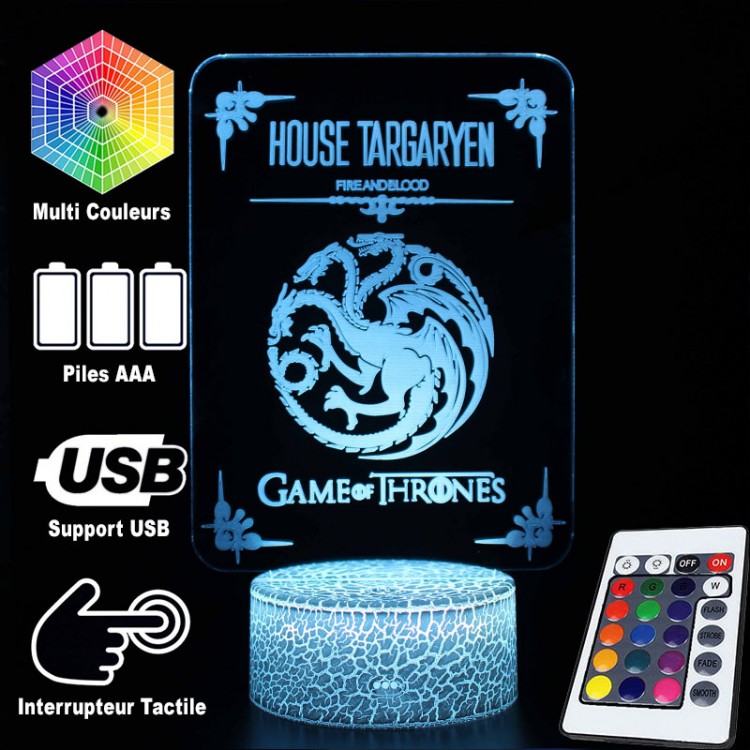 Avelena | 3D Lampe Game Of Thrones Haus Targaryen